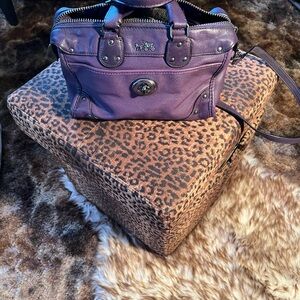 Coach Ryder Purple Leather Satchel